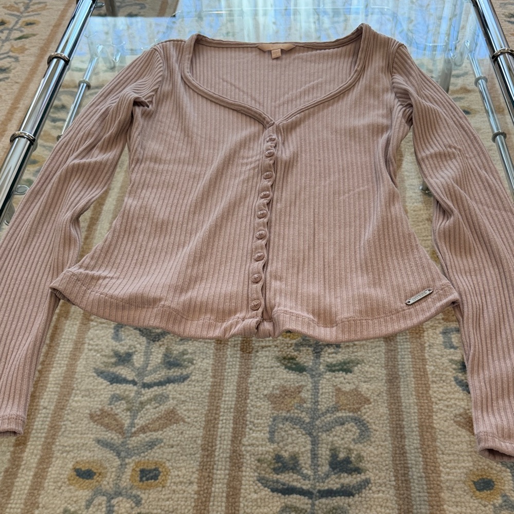 Guess Ribbed Button-Down Shirt - image 4